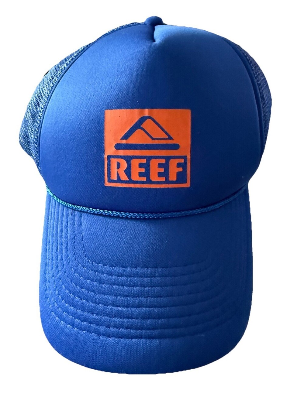 Vintage Reef Trucker Hat Snapback Blue Orange Mesh OTTO 39-165 Surf Beach Cap